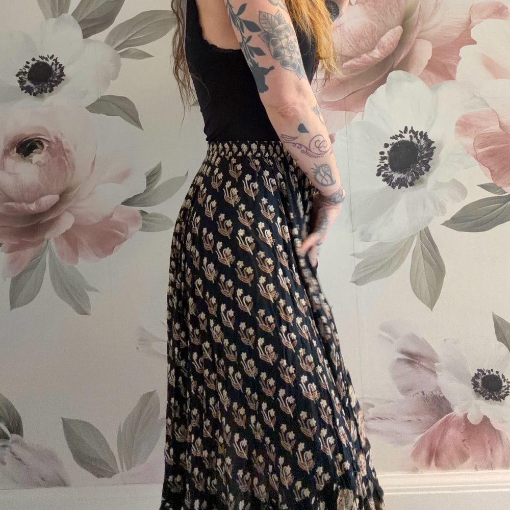 Spell & the Gypsy Bohemian Royale hi/low black + tan skirt size small - Picture 5 of 15